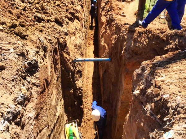 Construction of sewer reticulation network in Namahadi